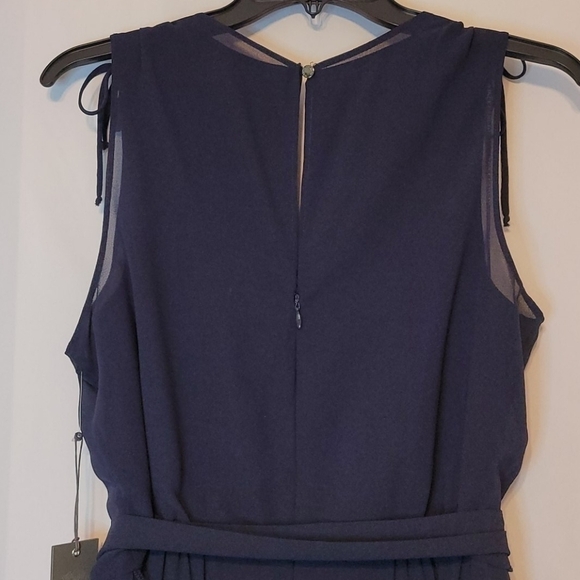 Vince Camuto Chiffon Cropped Leght Navy Blue size 10 Jumpsuit - Picture 10 of 13